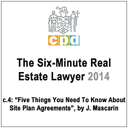 The Six-Minute Real Estate Lawyer 2014 (LSUC CPD) - c.4 by Mascarin - quotes Amberwood
