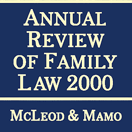 Annual Review of Family Law 2000 McLeod Mamo - sums Kraft