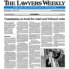Lawyers Weekly (May 1,1998) p.5 -  Poulton win in Ont.Div.Ct.