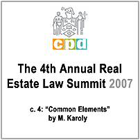 The 4th Annual Real Estate Law Summit (LSUC CPD 2007) c.4 by Karoly - discusses Amberwood