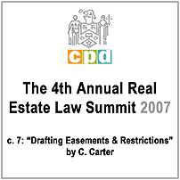 The 4th Annual Real Estate Law Summit (LSUC CPD 2007) c.7 by Carter - discusses Amberwood