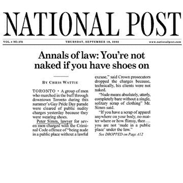 National Post 2002-09-19 p.A1 [front page] (and p.A12) - Simm convinces Crown to drop charges