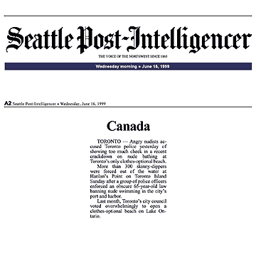 Seattle [Wash.] Post-Intelligencer 1999-06-16 Police harass swim