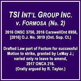 TSI (No. 2) (Ont. Sup.Ct.) (unreported) - motion to strike
