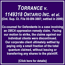Torrance (2000 OntSupCt) settled