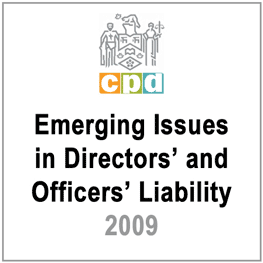 Emerging Issues in Directors' Liability (LSUC CPD 2009) - c.3 by Puri - cites St Lawrence