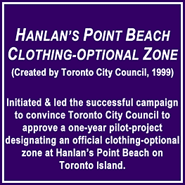 Hanlan's Point Clothing-Optional Zone created (1999)