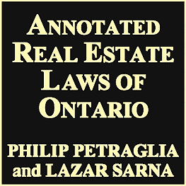 Annotated Real Estate Laws of Ontario - Petraglia & Sarna - quotes Amberwood