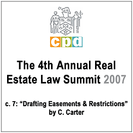The 4th Annual Real Estate Law Summit (LSUC CPD 2007) - c.7 by Carter - discusses Amberwood