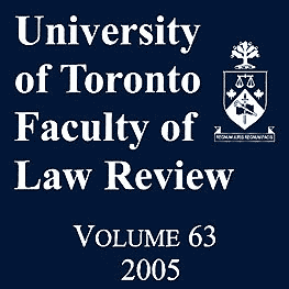 63 University of Toronto Faculty of Law Review (2005) - Gourlay paper cites Poulton