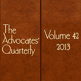 42 Advocates' Quarterly 143 (2013) - Guy & Del Gobbo paper cites Unilux