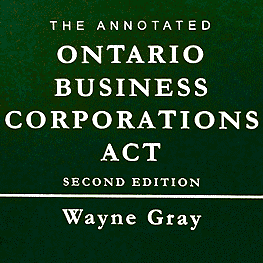 Annotated Ontario Business Corporations Act 2nd Gray - sums St Lawrence