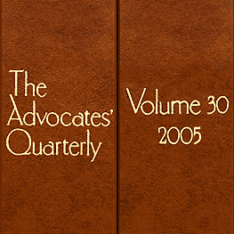 30 Advocates’ Quarterly 487 (2005) - Perell paper cites Morray 4 times