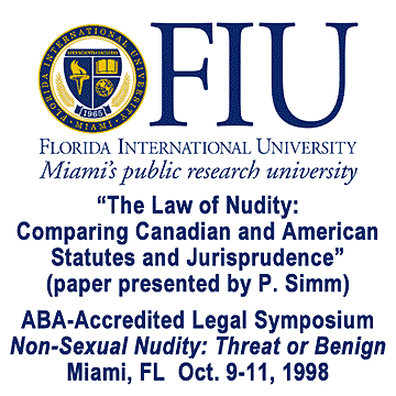 The Law of Nudity (ABA-accredited paper) presented Oct 9 1998 at Florida Intl U symposium