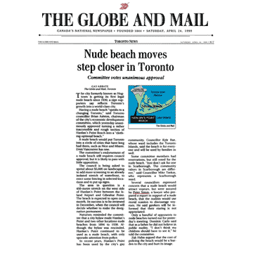 Globe & Mail 1999-04-24 - Committee OKs Hanlan's Point CO-zone