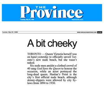 Vancouver Prov 1999-05-25 - Hanlan’s Point CO-zone opens