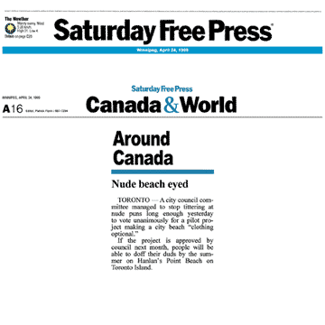 Winnipeg Free Press 1999-04-24 - Committee OKs Hanlan's Point CO-zone